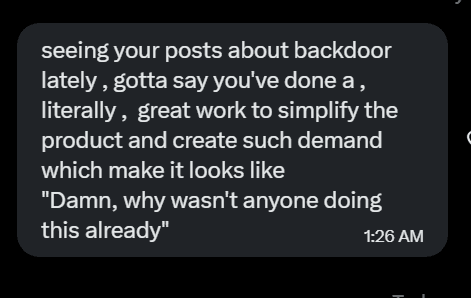 Message: great work simplifying the product, it makes you think โwhy wasnโt anyone doing this alreadyโ.